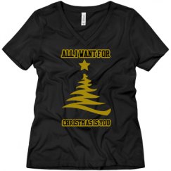 Ladies Relaxed Fit V-Neck Tee