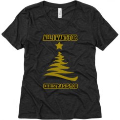 Ladies Relaxed Fit Super Soft Triblend V-Neck Tee