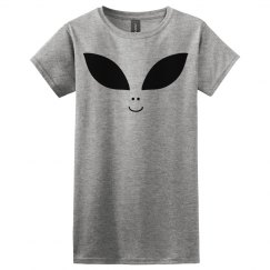 Alien face women's grey t shirt. 