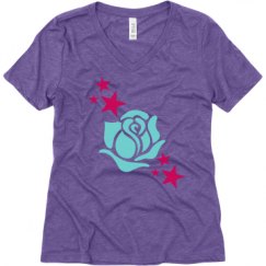 Ladies Relaxed Fit Super Soft Triblend V-Neck Tee