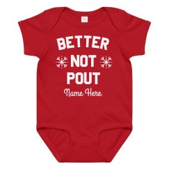 Better Not Pout! Cute Custom Baby Christmas Bodysuit