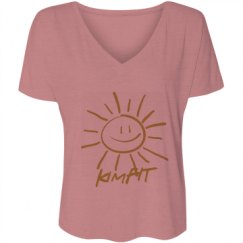 Ladies Flowy Slouchy V-Neck Tee