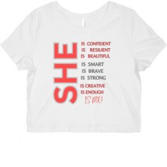 Ladies Slim Fit Crop Top Tee