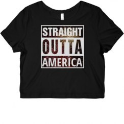 Ladies Slim Fit Crop Top Tee