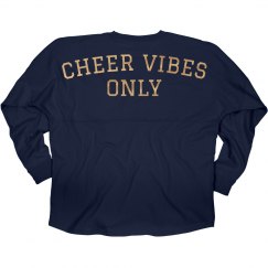 Gold Cheer Vibes Only Metallic Slub