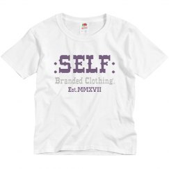 Youth SELF Branded White Purple Sliver