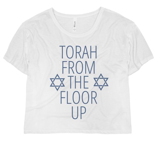 Tore Up From The Floor Up Ladies Flowy Boxy Cropped T Shirt
