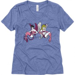 Ladies Relaxed Fit Super Soft Triblend V-Neck Tee