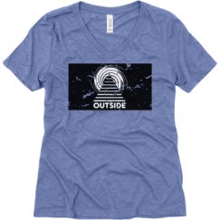 Ladies Relaxed Fit Super Soft Triblend V-Neck Tee