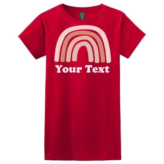 Add Your Text Shades Of Pink Rainbow T-Sirt Add Your Text Shades Of Pink Rainbow T-Sirt