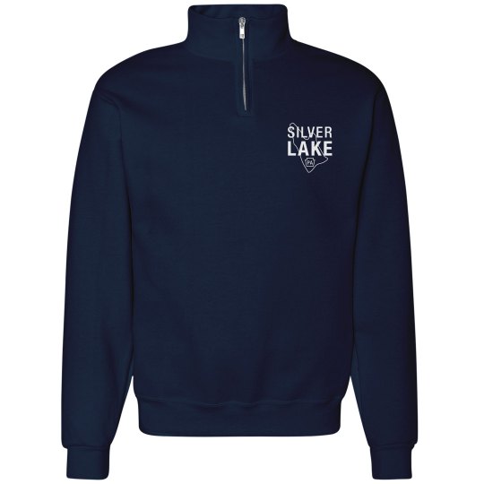 Adult 1/4 zip with Silver Lake outline logo