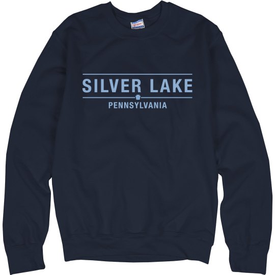 Adult crewneck sweatshirt with SILVER LAKE logo