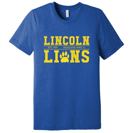 ADULT: Lincoln Lions Block Vintage Tee
