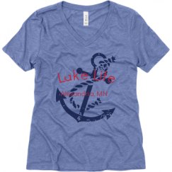 Ladies Relaxed Fit Super Soft Triblend V-Neck Tee