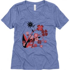 Ladies Relaxed Fit Super Soft Triblend V-Neck Tee