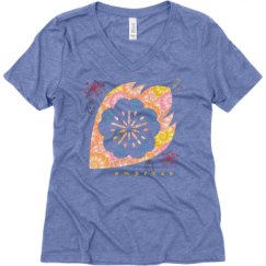 Ladies Relaxed Fit Super Soft Triblend V-Neck Tee