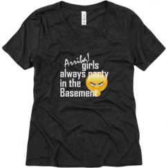 Ladies Relaxed Fit Super Soft Triblend V-Neck Tee