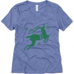 Ladies Relaxed Fit Super Soft Triblend V-Neck Tee
