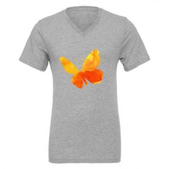 Unisex CVC Jersey V-Neck T-Shirt