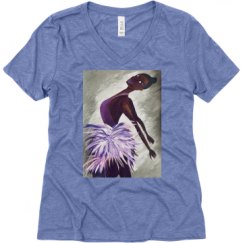 Ladies Relaxed Fit Super Soft Triblend V-Neck Tee