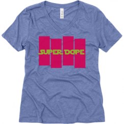 Ladies Relaxed Fit Super Soft Triblend V-Neck Tee