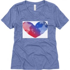 Ladies Relaxed Fit Super Soft Triblend V-Neck Tee