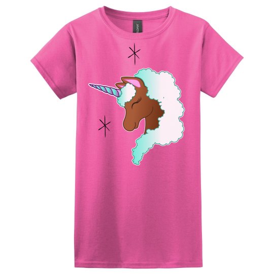 African-American Chocolate Unicorn with Snow Hair African-American Chocolate Unicorn with Snow Hair