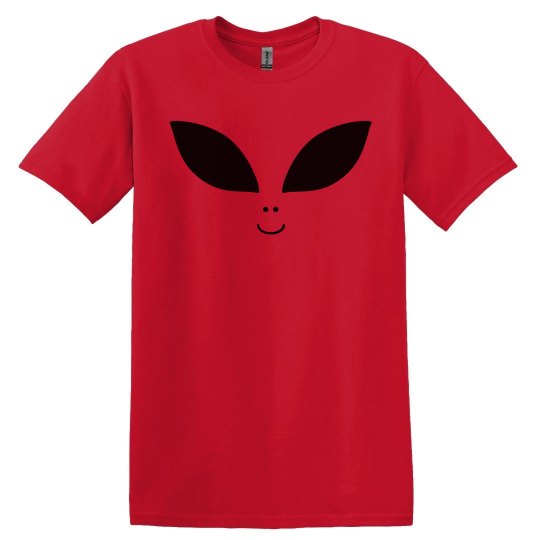Alien face men's red t shirt. 