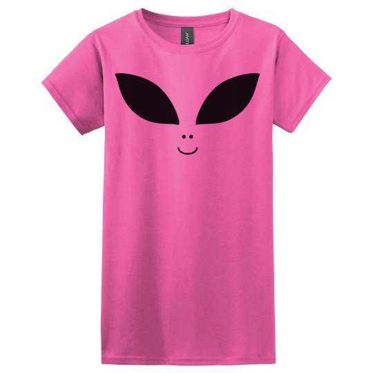Alien face women's pink t shirt. 