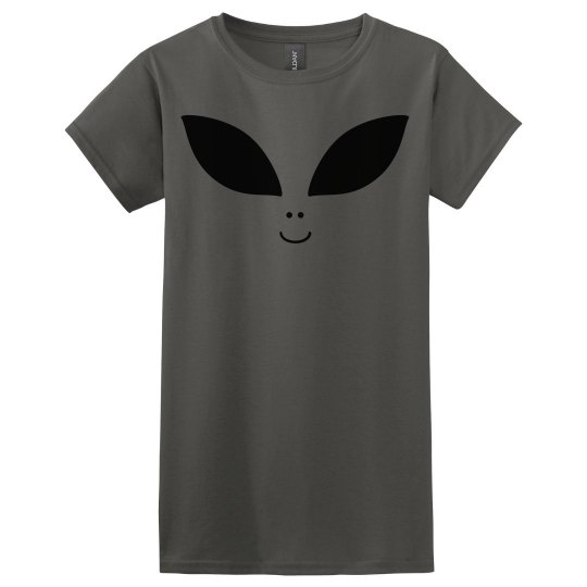 Alien face women's purple t shirt. 