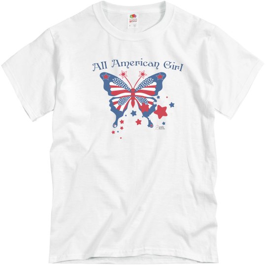 All American Girl Butterfly  white