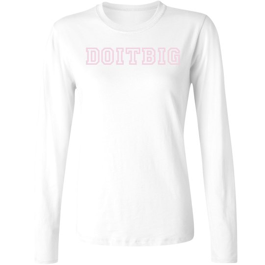 All white flat LS T-shirt/w