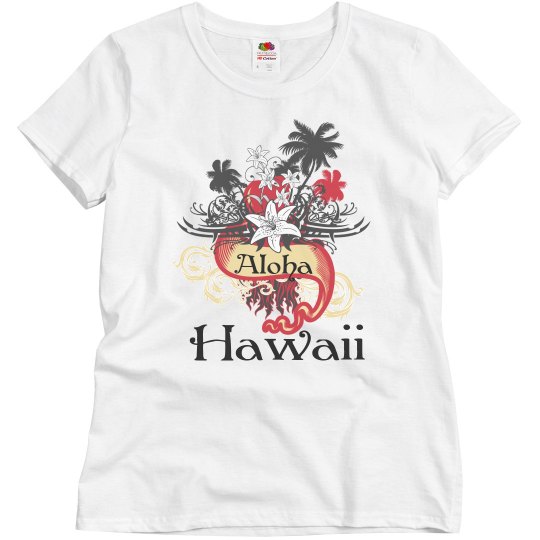 Aloha Hawaii Floral Art T-shirt