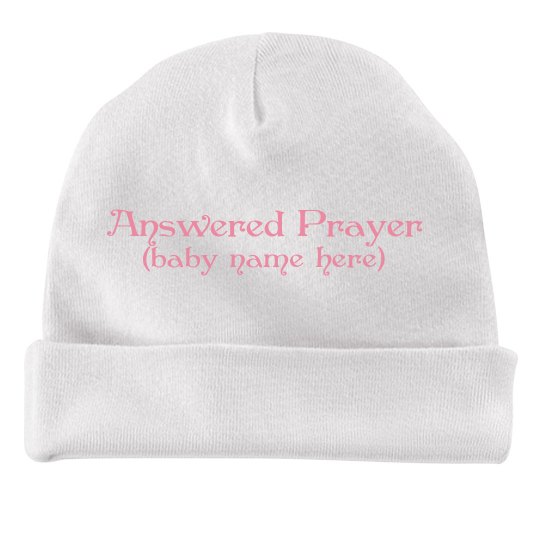 answered prayer baby hat