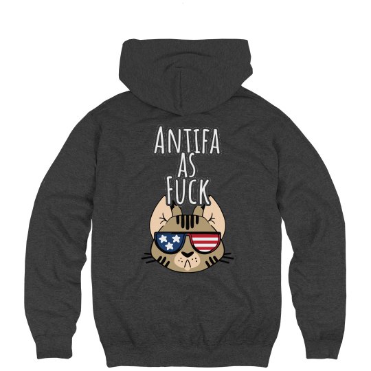 Antifa as Fuck Hoodie (kitty)