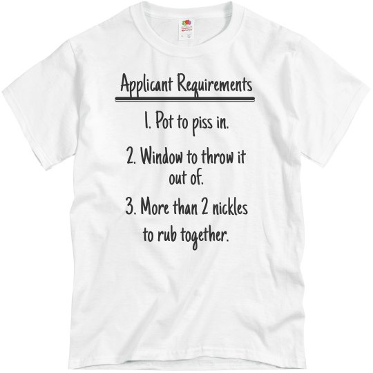 Applicant Requirements Tee Applicant Requirements Tee