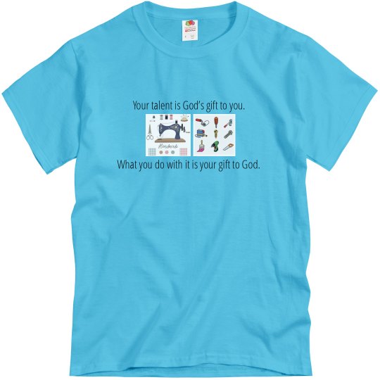 Aquatic blue tee w/see & tool graphic Aquatic blue tee w/see & tool graphic