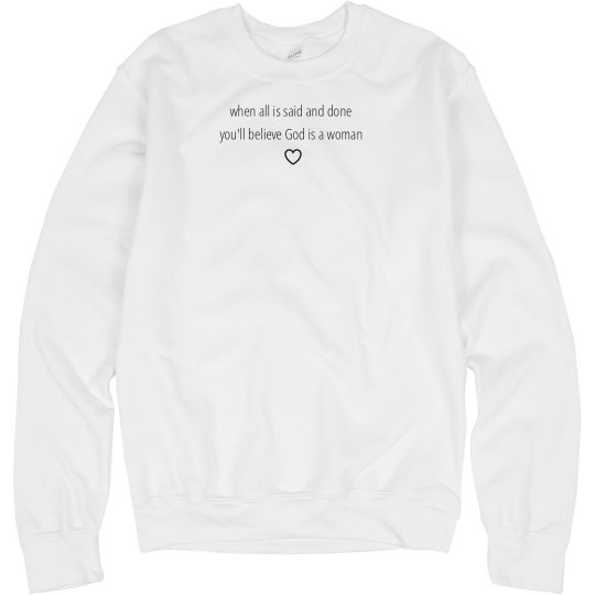 Ariana "God is a woman" white crew