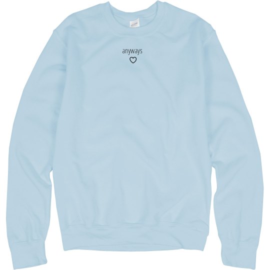 Ariana Grande inspired "anyways ♡" blue hoodie