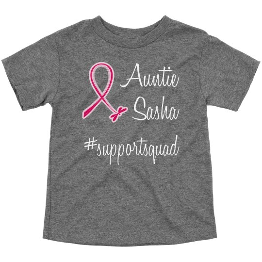 Auntie Sasha, #supportsquad, Toddlers Tee, Heather Grey