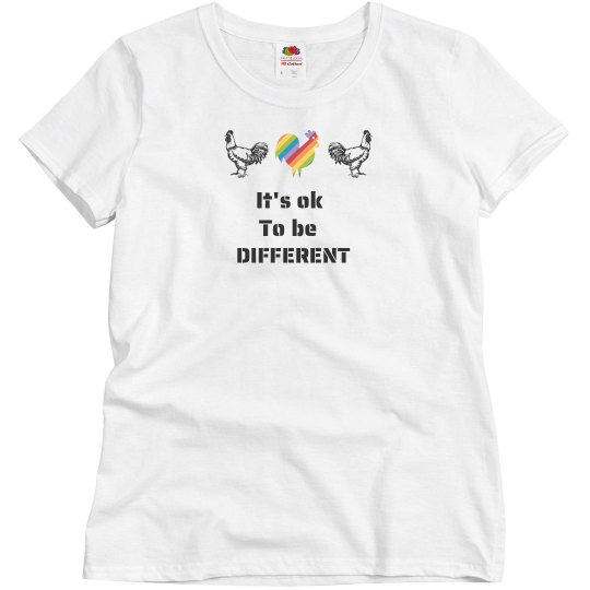 Autism Ladies It's Ok To Be Different Rooster Tee