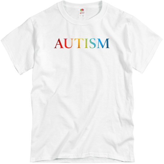 Autism Rainbow White Outline Autism Rainbow White Outline