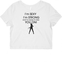 Ladies Slim Fit Crop Top Tee