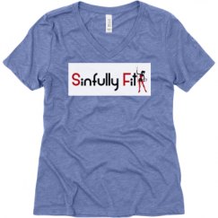 Ladies Relaxed Fit Super Soft Triblend V-Neck Tee