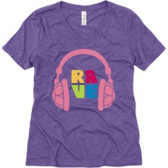 Ladies Relaxed Fit Super Soft Triblend V-Neck Tee