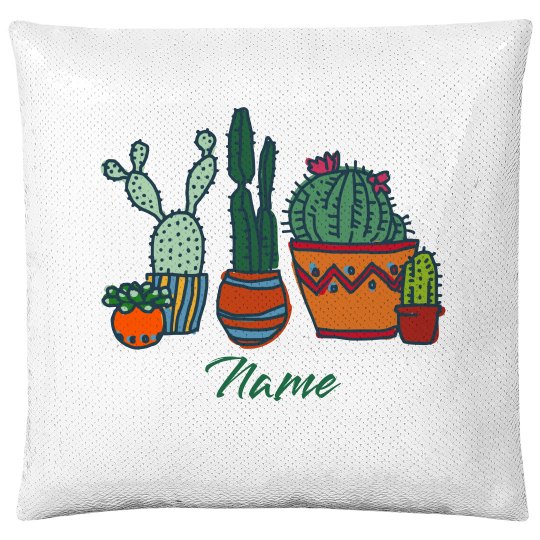 sequin cactus pillow