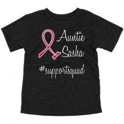 Auntie Sasha, #supportsquad, Toddlers Tee, Black