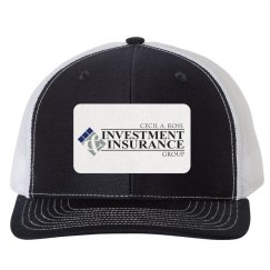 Snapback Trucker Hat - Rectangle Patch B&W