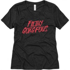 Ladies Relaxed Fit Super Soft Triblend V-Neck Tee