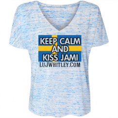 Ladies Flowy Slouchy V-Neck Tee